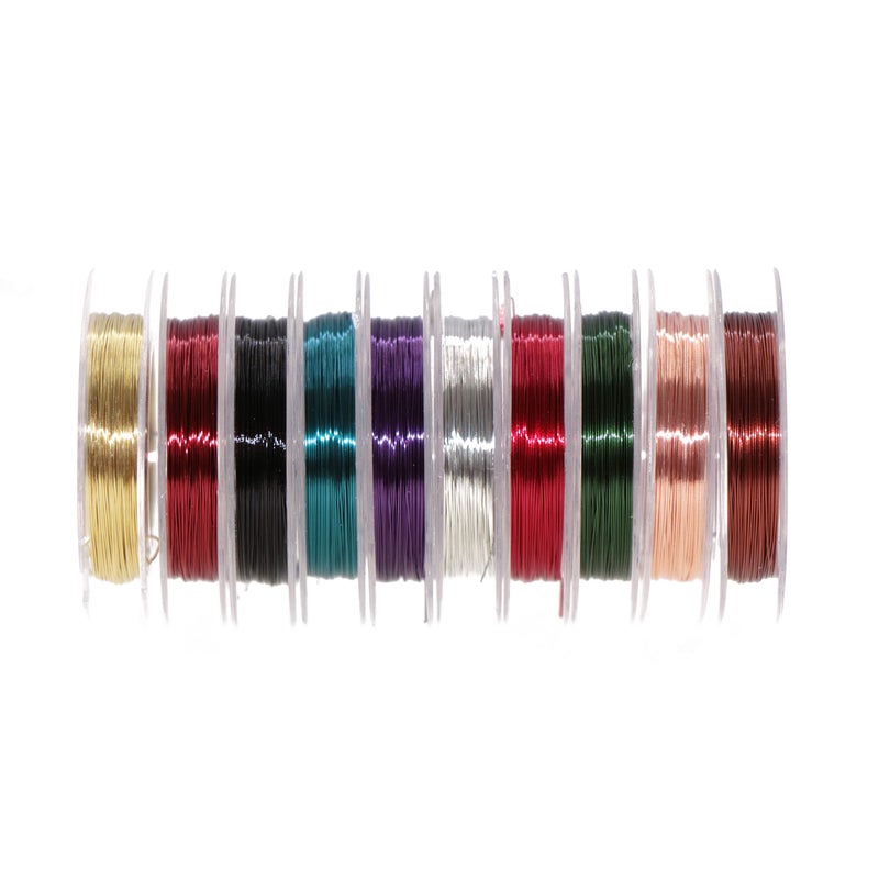 Temorah 10 Colors 0.3MM Copper Wire Fly Tying Materials for Handmade Fly Fishing (Assorted(10 Colors)) - Image 1